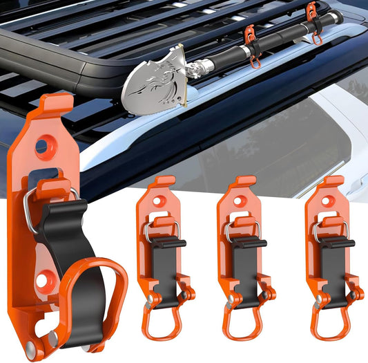 Shovel Mount Wall Mount ,4 Pcs Metal Rubber Clamps Axe Holder Mount Kit for Roof Rack Truck Boats Military V1259-DP01-A-4254