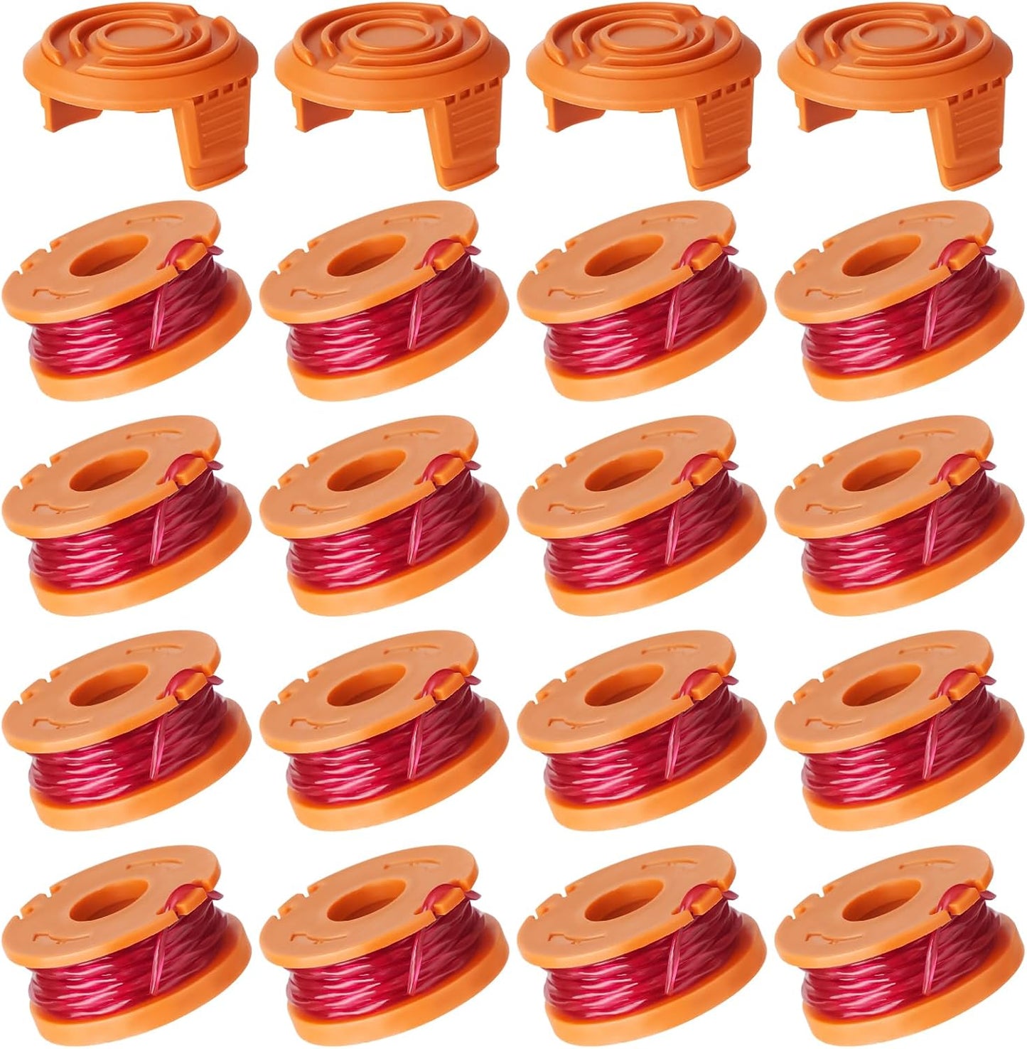 20 Pack Trimmer Spool Line for Worx, WA0010 Edger Spools Replacement for Worx, 0.065 inch Trimmer Line V1259-DP01-A-4265