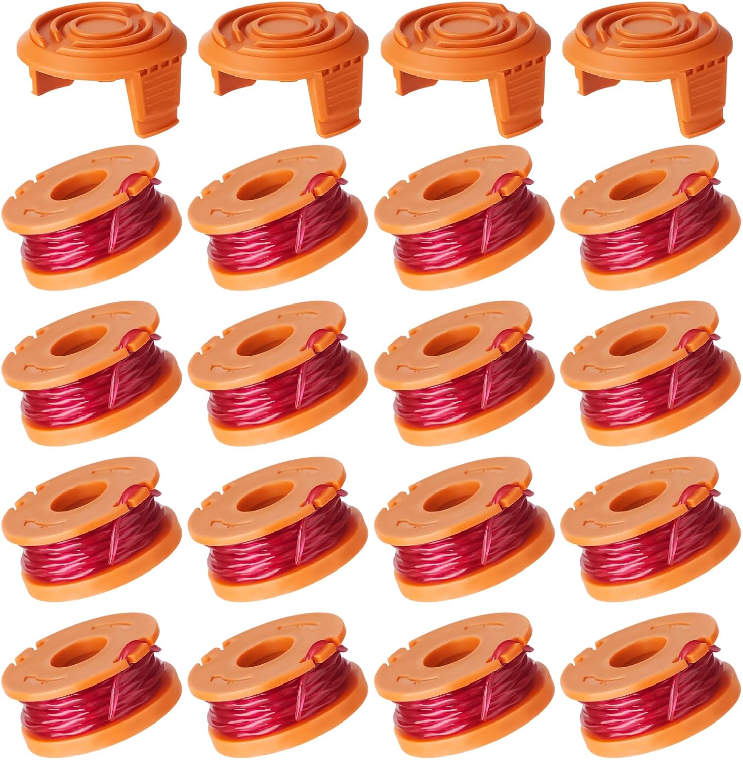 20 Pack Trimmer Spool Line for Worx, WA0010 Edger Spools Replacement for Worx, 0.065 inch Trimmer Line V1259-DP01-A-4265