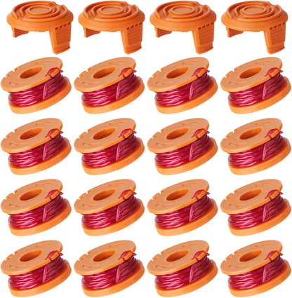 20 Pack Trimmer Spool Line for Worx, WA0010 Edger Spools Replacement for Worx, 0.065 inch Trimmer Line V1259-DP01-A-4265
