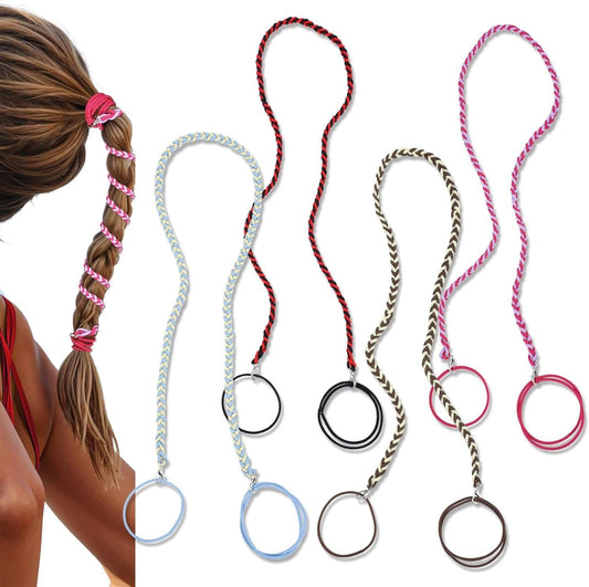 4PCS 25" Rip Tie Hair Ties for Women, No Damage Long Ponytail Holders Colorful Pony Tail Wrap Sports Hair V1259-DP01-A-4268