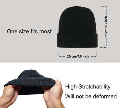 2 Pack Beanies for Men Women,Warm Winter Hat,Unisex Toque Bonnet,Knit Cuffed Beanie V1259-DP01-A-4270