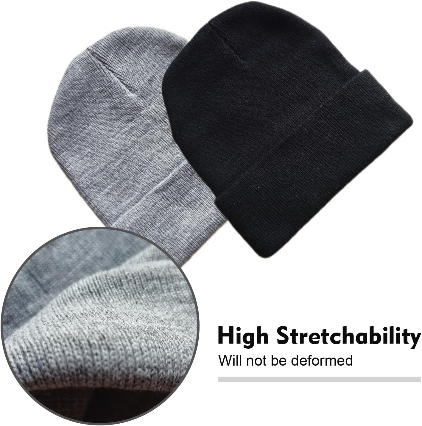 2 Pack Beanies for Men Women,Warm Winter Hat,Unisex Toque Bonnet,Knit Cuffed Beanie V1259-DP01-A-4270