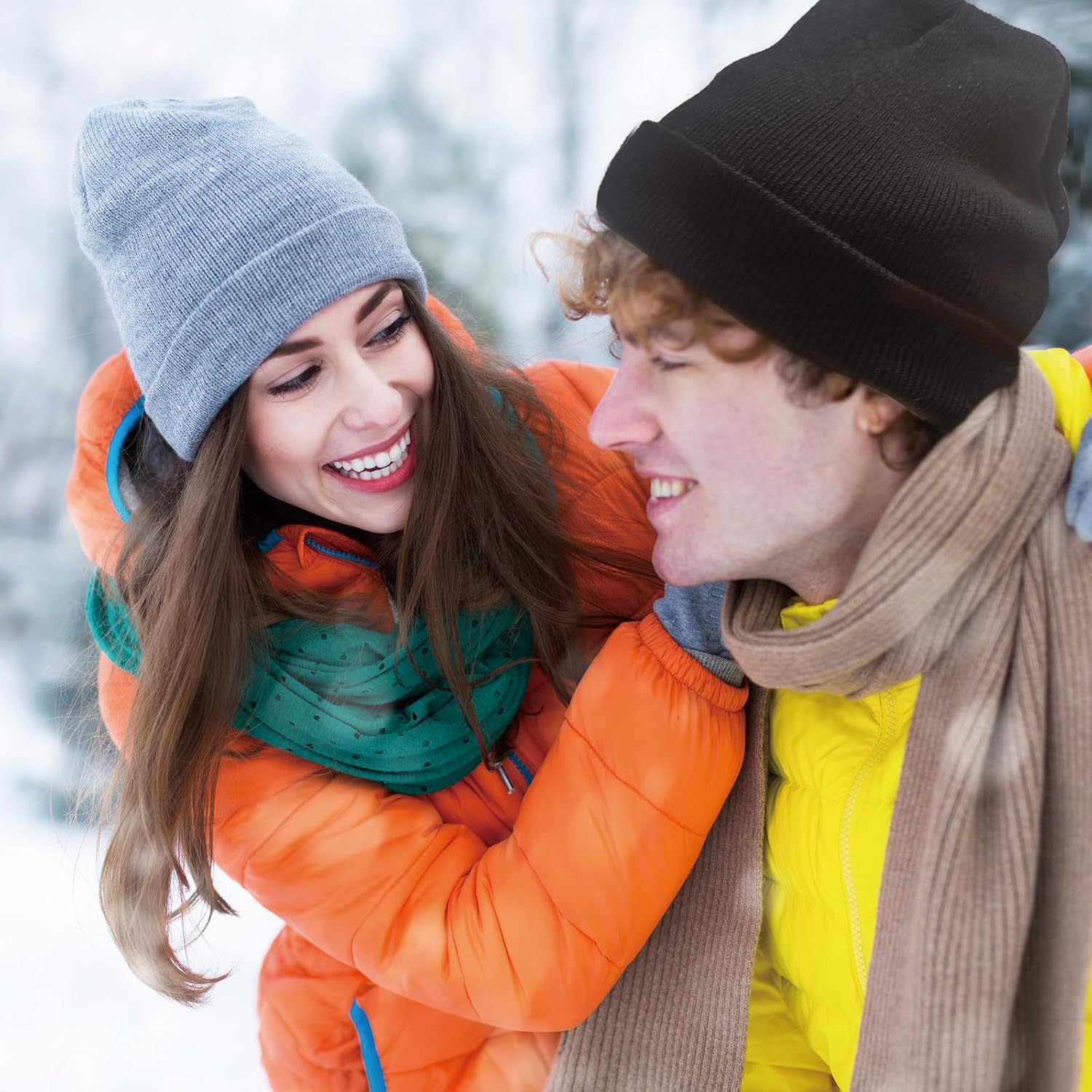 2 Pack Beanies for Men Women,Warm Winter Hat,Unisex Toque Bonnet,Knit Cuffed Beanie V1259-DP01-A-4270