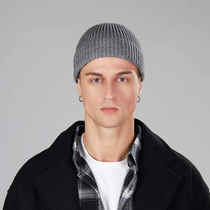 Trawler Beanie Watch Hat Roll up Edge,Winter Warm Knit Caps Fisherman Unisex V1259-DP01-A-4278
