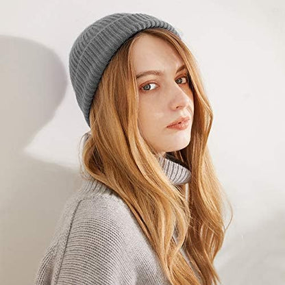Trawler Beanie Watch Hat Roll up Edge,Winter Warm Knit Caps Fisherman Unisex V1259-DP01-A-4278