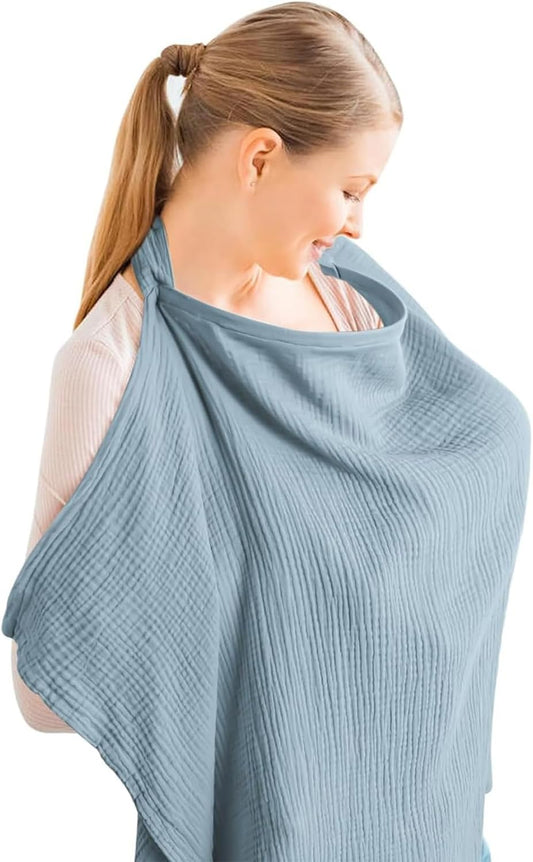 Nursing Cover for Breastfeeding, 100% Cotton Baby Car Seat Canopy & Stroller Cover with Adjustable Hoop, V1259-DP01-A-4279