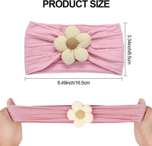 4 Pcs Baby Girls Nylon Headbands Baby Flower Headbands Soft Hairbands Hair Accessories for Newborn Infant V1259-DP01-A-4281