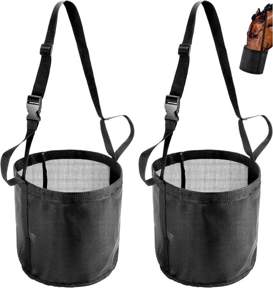 Comfort Breathable Horse Feed Bag, Mesh Feed Bucket, Mesh Designed Feeding Bag with Adjustable Strap and V1259-DP01-A-4287