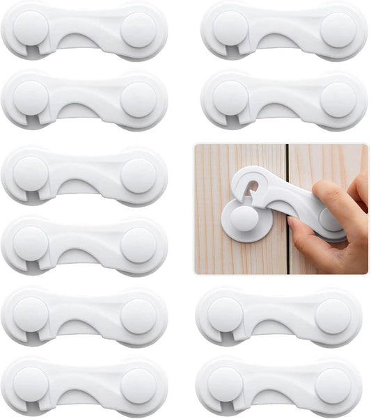 Child Safety Cabinet Locks 10 Pack Cabinet Door Locks with Adhesive for Baby Proof Childproof Safety Locks V1259-DP01-A-4295