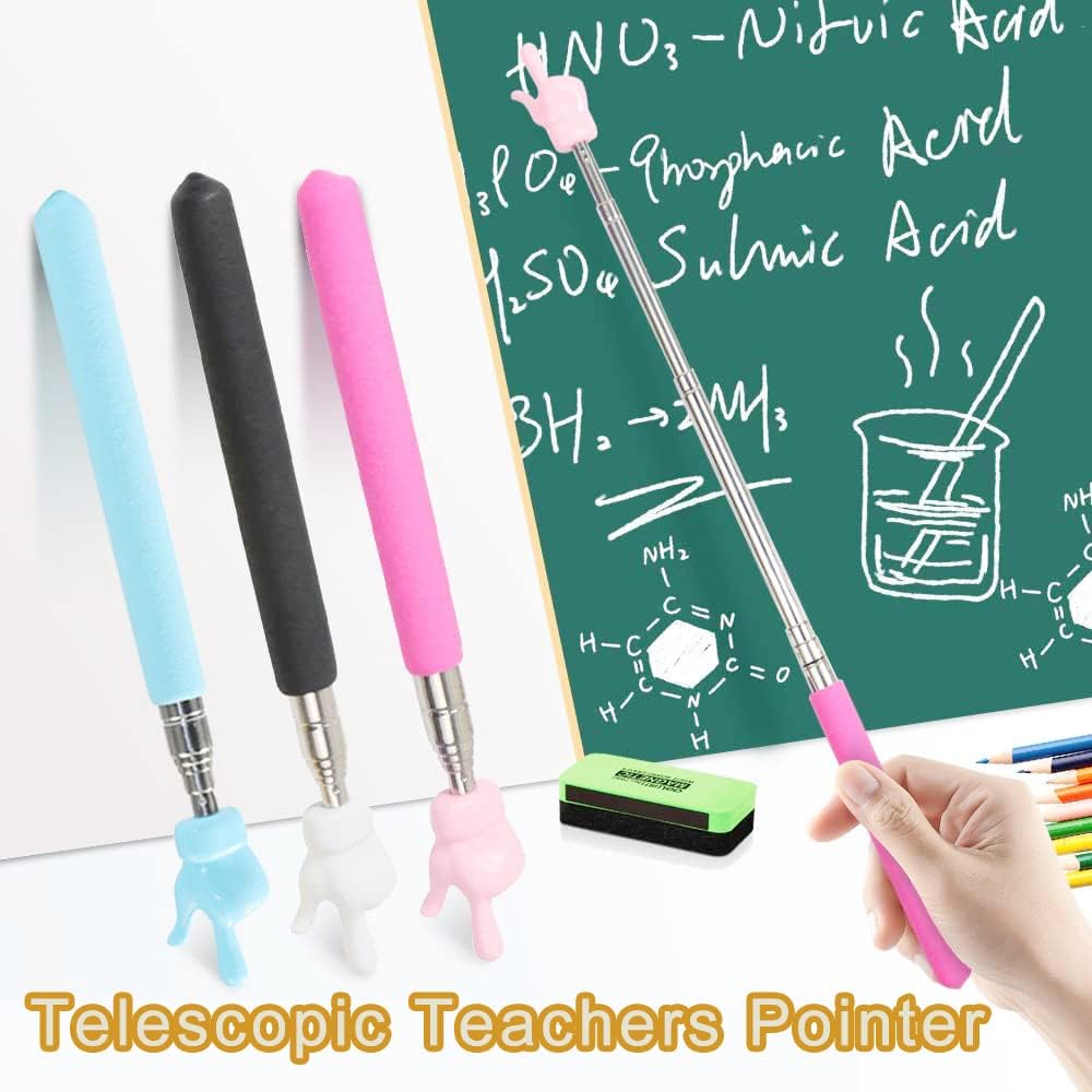 4 Pcs Telescopic Teachers Pointer, Extendable Whiteboard Finger Pointer Stick, Mini Retractable Classroom V1259-DP01-A-4299