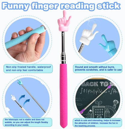 4 Pcs Telescopic Teachers Pointer, Extendable Whiteboard Finger Pointer Stick, Mini Retractable Classroom V1259-DP01-A-4299
