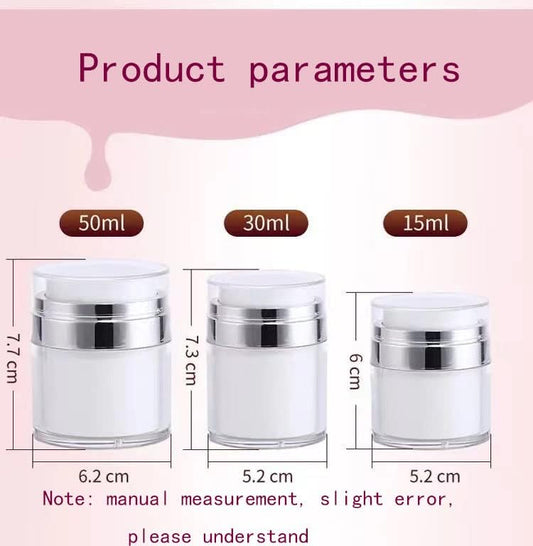 4Pack Empty Airless Pump Jar Portable Refillable Travel Size Cream Jar Vacuum Bottle Lotion Jar with Pump Lid V1259-DP01-A-4308