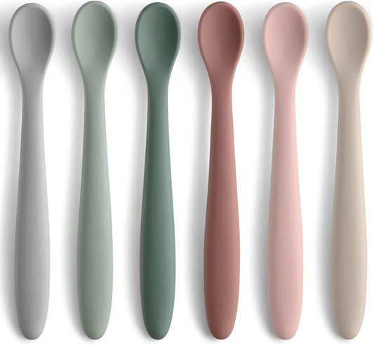 6-Piece Silicone Baby Feeding Spoons, First Stage Infant Soft-Tip Easy on Gums I Training Spoon | Utensils V1259-DP01-A-4316