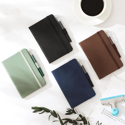 4 Pack Small Notebook Pocket Notebook, A6 Mini Leather Hardcover Journal, 3.7" X 5.7", 416 Pages Note Pads, V1259-DP01-A-4328