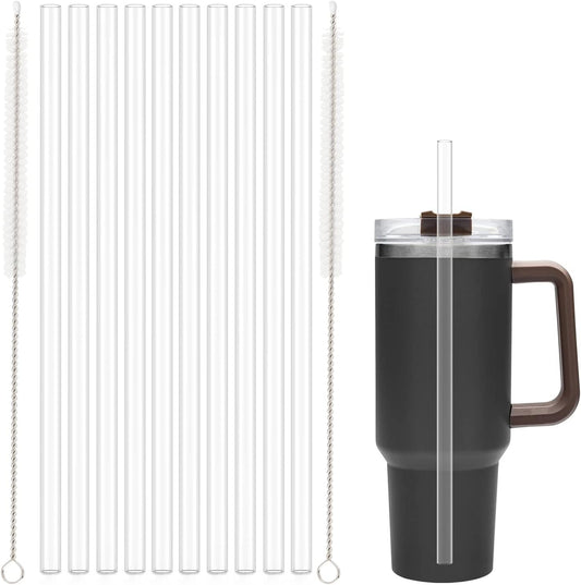 10 Pack Straw Replacement for Stanley 40 oz 64 Adventure Quencher Travel Tumbler Cup, Reusable Straws with V1259-DP01-A-4335