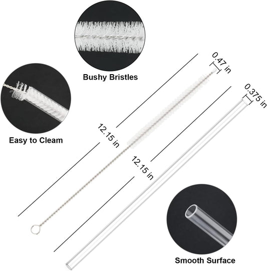 10 Pcs Replacement Straws Compatible with Stanley 30 oz Cup Tumbler, Reusable Plastic Cleaning Brush for V1259-DP01-A-4338