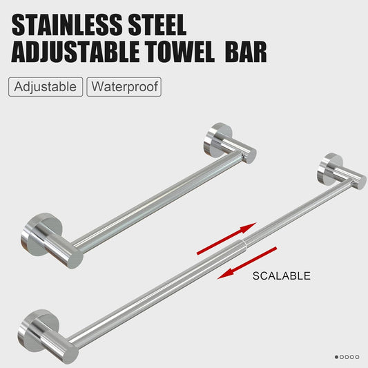 Towel Bar - Adjustable 304 Stainless Steel Holder for Bathroom (11.8inch-22.6inch) Sturdy and Rustproof Wall V1259-DP01-A-4342