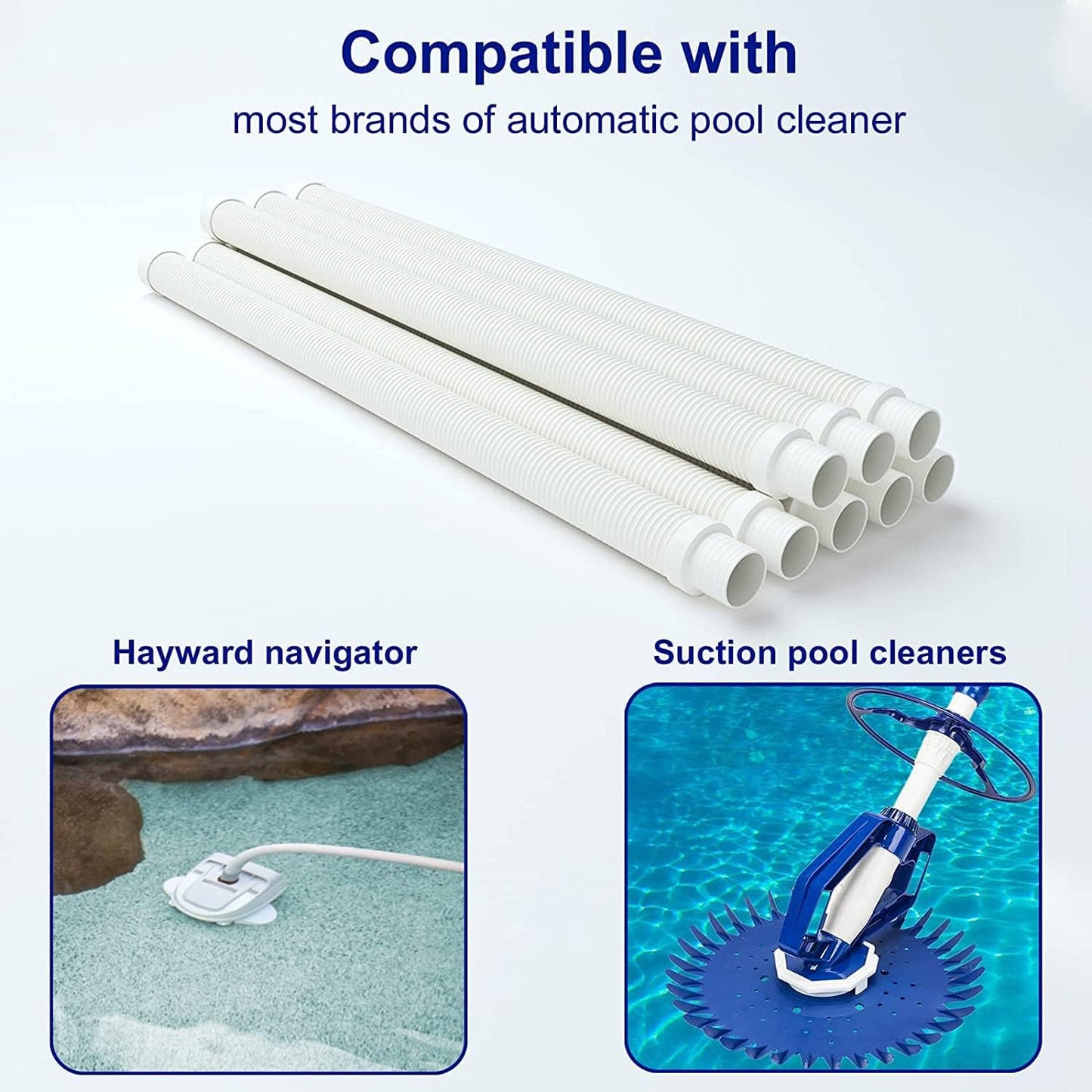 Vacuum Hose/Replacement Pool Hose -1.5" 8 Hoses for Pool,Spa White - V1259-DP01-A-4351
