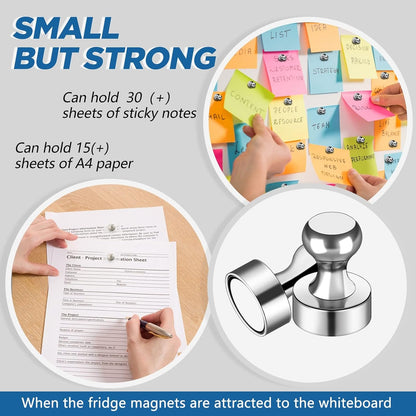 90Pcs Refrigerator Magnets - Strong Neodymium Fridge for Whiteboard, Metal Push Pin Magnets, Ideal Kitchen, V1259-DP01-A-4374