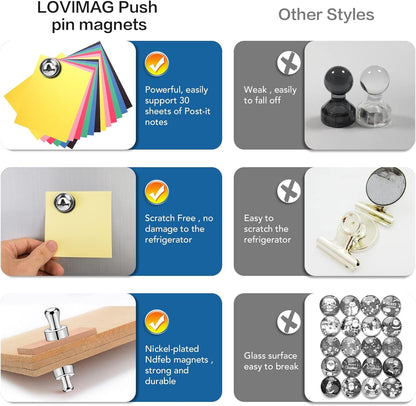 90Pcs Refrigerator Magnets - Strong Neodymium Fridge for Whiteboard, Metal Push Pin Magnets, Ideal Kitchen, V1259-DP01-A-4374