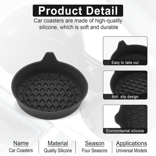 Car Cup Holder Coaster, Silicone Insert, Universal Non-Slip Holders, Accessories Interior for Women and Man V1259-DP01-A-4376