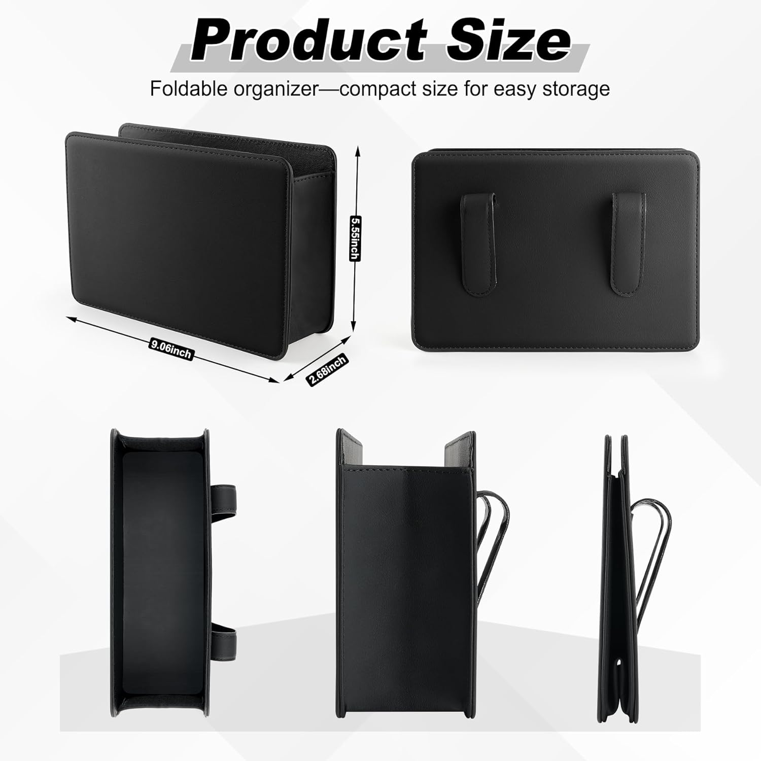 Car Door Trash Can, Leather Vehicle Bin, Mini Dustbin Garbage Container Can with 30 Pcs Bags, Foldable V1259-DP01-A-4396