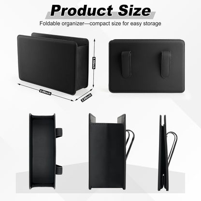 Car Door Trash Can, Leather Vehicle Bin, Mini Dustbin Garbage Container Can with 30 Pcs Bags, Foldable V1259-DP01-A-4396