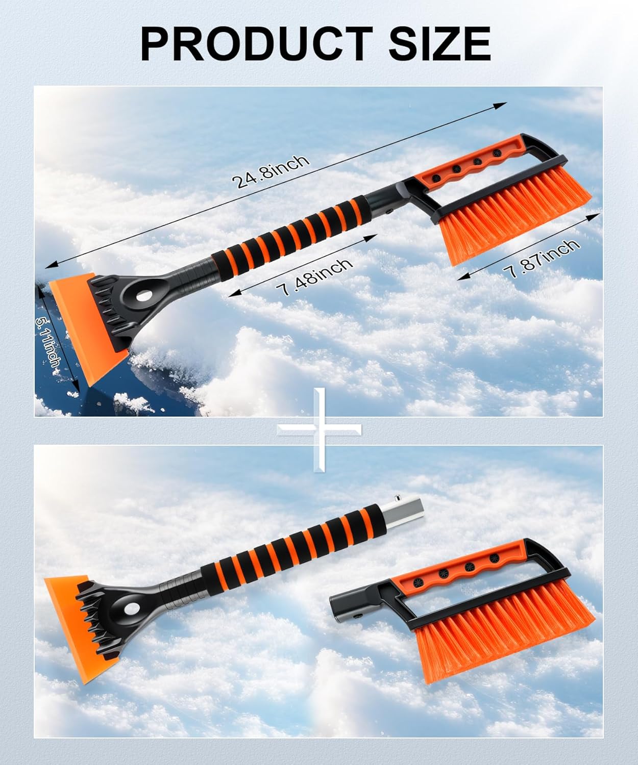 Ice Scraper and Snow Brush for Car Windshield, Car, Winter Necessities, Multi Functional Removal Tools, V1259-DP01-A-4401