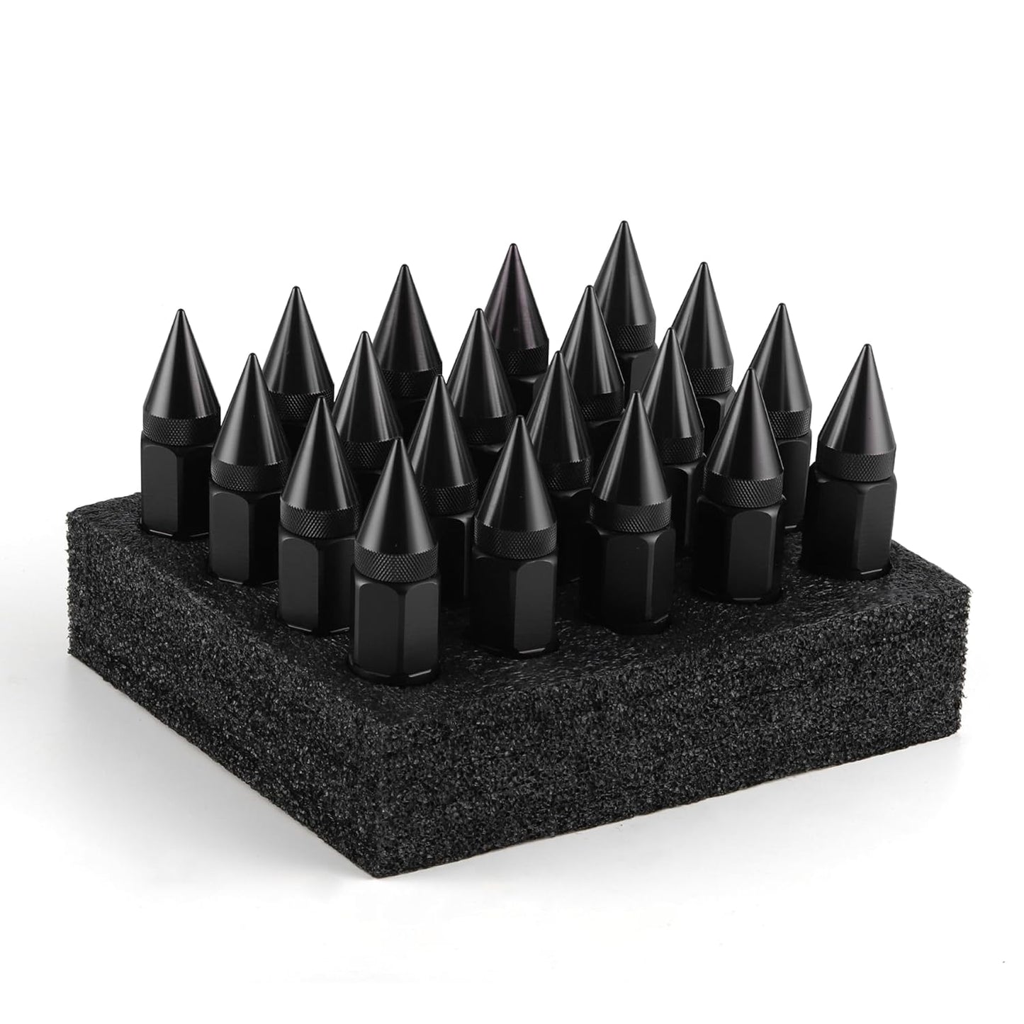 20PCS M12X1.5 Wheel Lug Nuts, Cap Spiked Extended Tuner 60mm Aluminum Wheels Rims Nuts (Black) Black V1259-DP01-A-4404