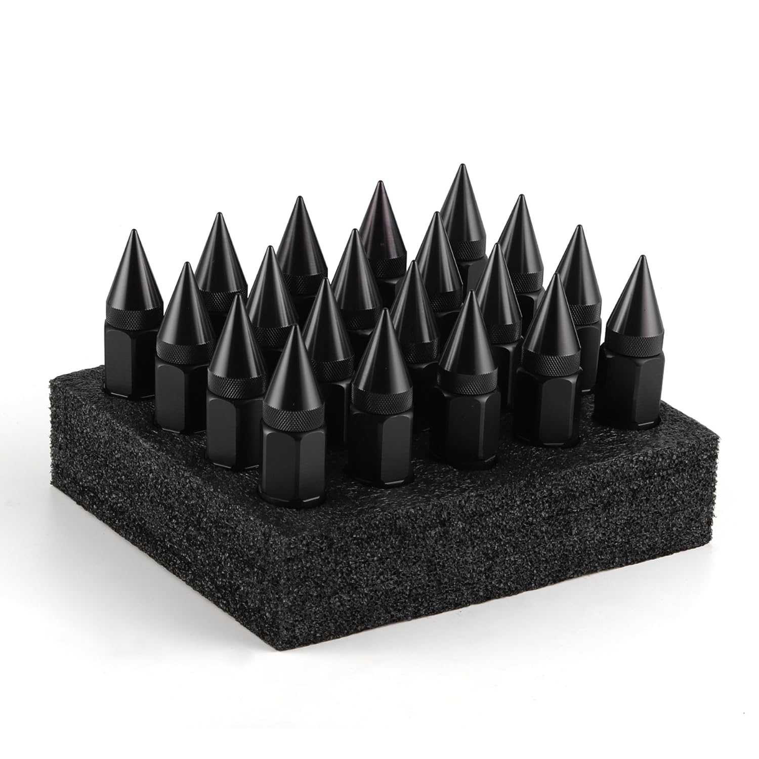 20PCS M12X1.5 Wheel Lug Nuts, Cap Spiked Extended Tuner 60mm Aluminum Wheels Rims Nuts (Black) Black V1259-DP01-A-4404