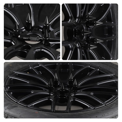 20PCS M12X1.5 Wheel Lug Nuts, Cap Spiked Extended Tuner 60mm Aluminum Wheels Rims Nuts (Black) Black V1259-DP01-A-4404