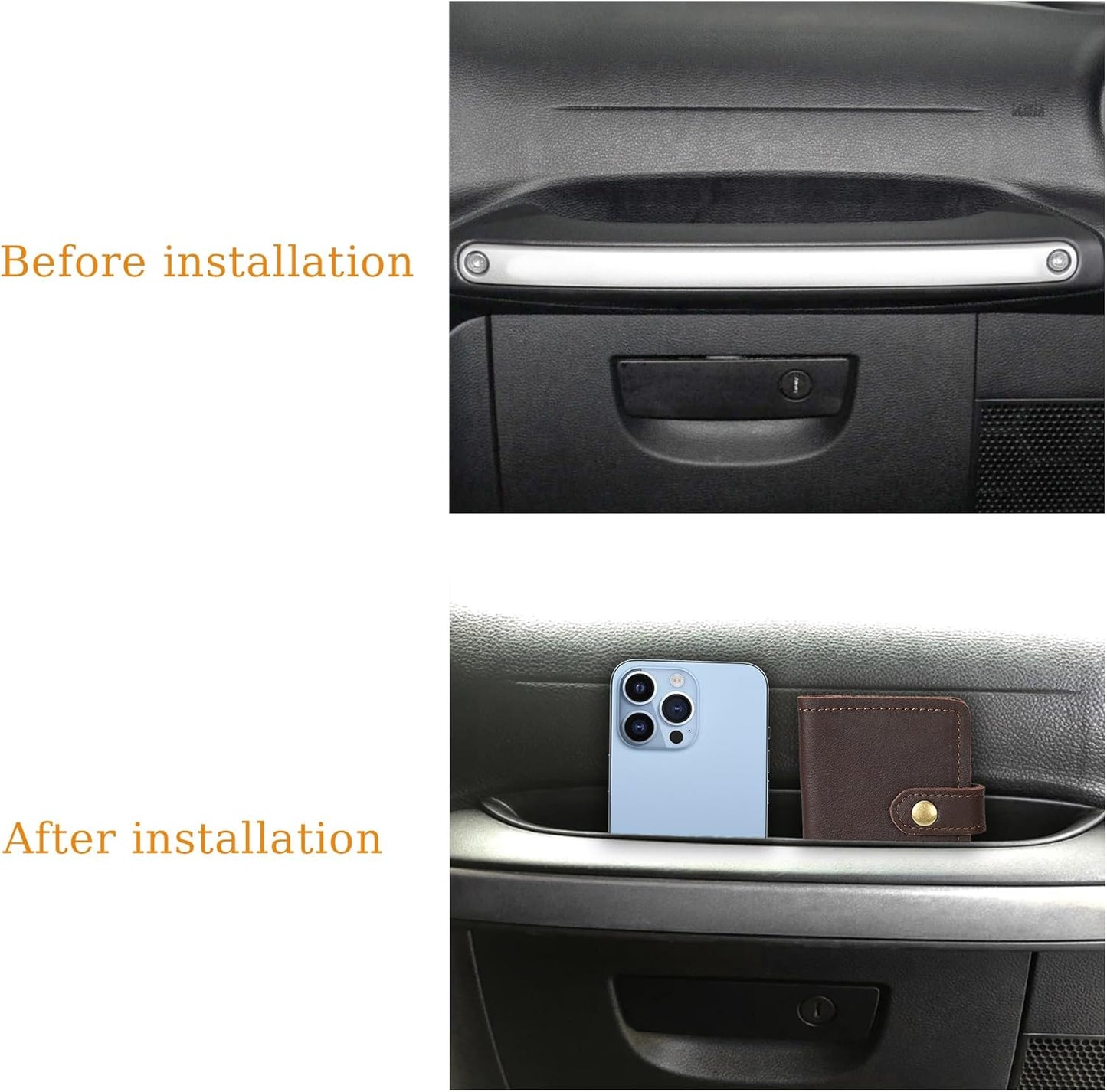 Passenger Storage Tray Organizer Grab Handle Box Compatible with 2011-2017 Jeep Wrangler JK JKU, Accessories, V1259-DP01-A-4407