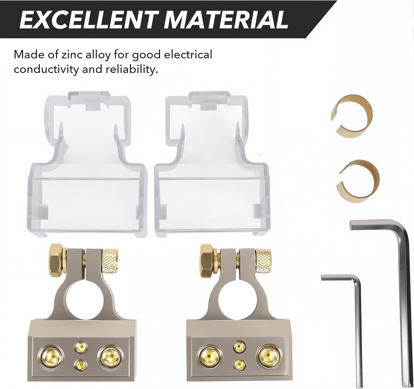 Car Battery Terminal Connector, 0/2/4/6/8 AWG Zinc Alloy Truck Audio Protector, Quick Disconnect and Release V1259-DP01-A-4411