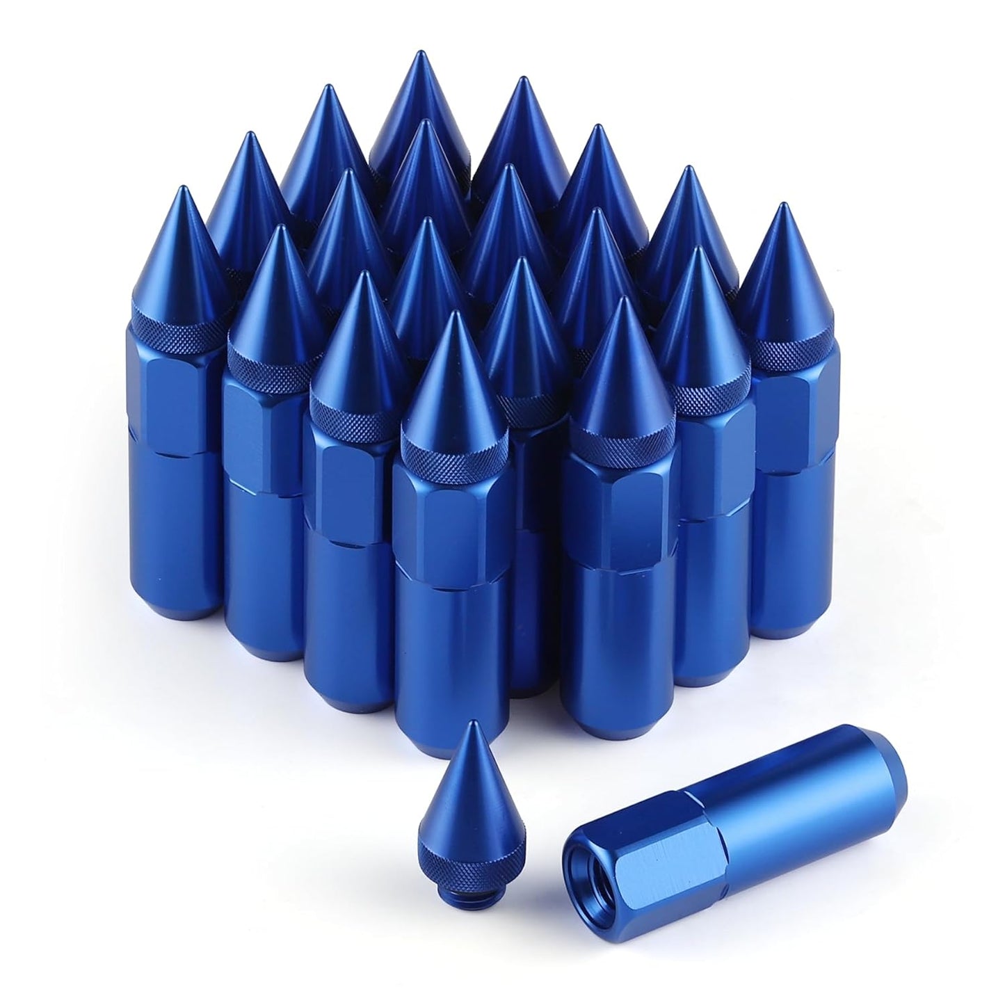 20PCS M14X1.5 Wheel Lug Nuts, Cap Spiked Extended Tuner 60mm Aluminum Wheels Rims Nuts (Blue) blue M14x1.5 V1259-DP01-A-4418