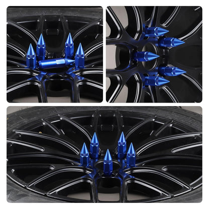 20PCS M14X1.5 Wheel Lug Nuts, Cap Spiked Extended Tuner 60mm Aluminum Wheels Rims Nuts (Blue) blue M14x1.5 V1259-DP01-A-4418