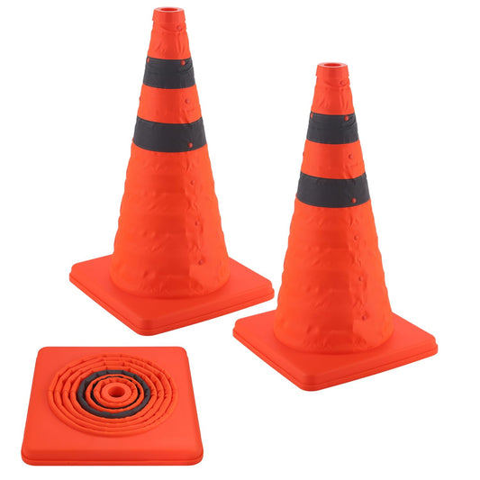 18 inch Traffic Cones, 2PCS Collapsible Orange Cones for Parking, Parking with Reflective Collars, Training V1259-DP01-A-4427