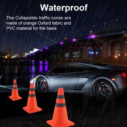 18 inch Traffic Cones, 2PCS Collapsible Orange Cones for Parking, Parking with Reflective Collars, Training V1259-DP01-A-4427