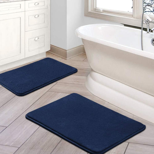 Bath Mat Memory Foam Set Bathroom Rug Flannel Velvety Luxury Extra Soft and Absorbent Non Slip Rugs for V1259-DP01-A-4445
