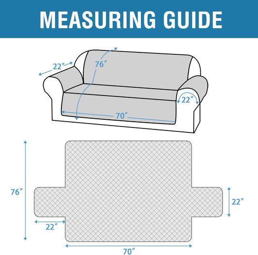 Sofa Cover, 100% Waterproof Slipcover Furniture Protector, Washable Couch Cover with Non-Skid Backing and V1259-DP01-A-4449