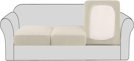 High Stretch Individual Seat Cushion Covers Sofa Slipcovers Couch Featuring Jacquard Textured Twill Fabric (3 V1259-DP01-A-4452