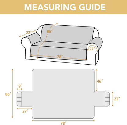 100% Waterproof Couch Cover for 3 Cushion Sofa Washable Pet Friendly with Elastic Straps Thick Durable V1259-DP01-A-4454
