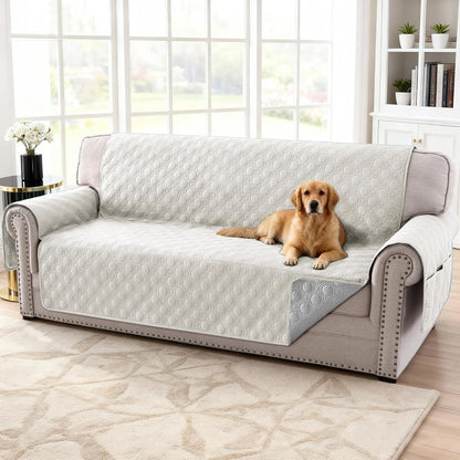 100% Waterproof Couch Cover for 3 Cushion Sofa Washable Pet Friendly with Elastic Straps Thick Durable V1259-DP01-A-4454