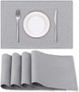 Linen Placemats Set of 4 Premium Solid Table for Dining Spill-Proof Waterproof Mats Heat-Resistant Kitchen V1259-DP01-A-4462