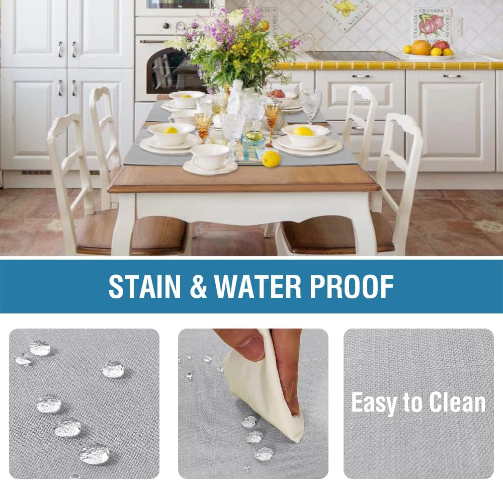 Linen Placemats Set of 4 Premium Solid Table for Dining Spill-Proof Waterproof Mats Heat-Resistant Kitchen V1259-DP01-A-4462