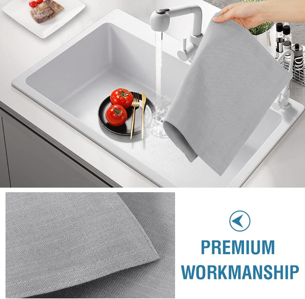 Linen Placemats Set of 4 Premium Solid Table for Dining Spill-Proof Waterproof Mats Heat-Resistant Kitchen V1259-DP01-A-4462