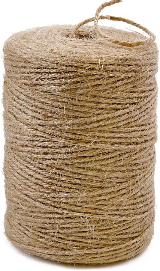 PerkHomy Natural Jute Twine 600 Feet Long String for Crafts Gift Wrapping Packing Gardening Crochet Knitting V1259-DP01-A-4470
