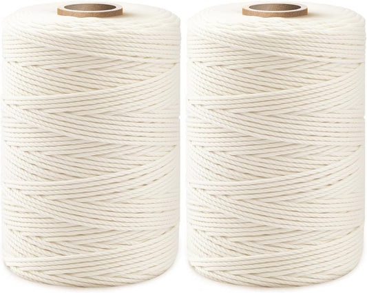 1,200ft (600ft x 2Rolls) Butchers Twine 2mm Cotton String for Cooking Kitchen Meat Turkey Sausage Roasting V1259-DP01-A-4472