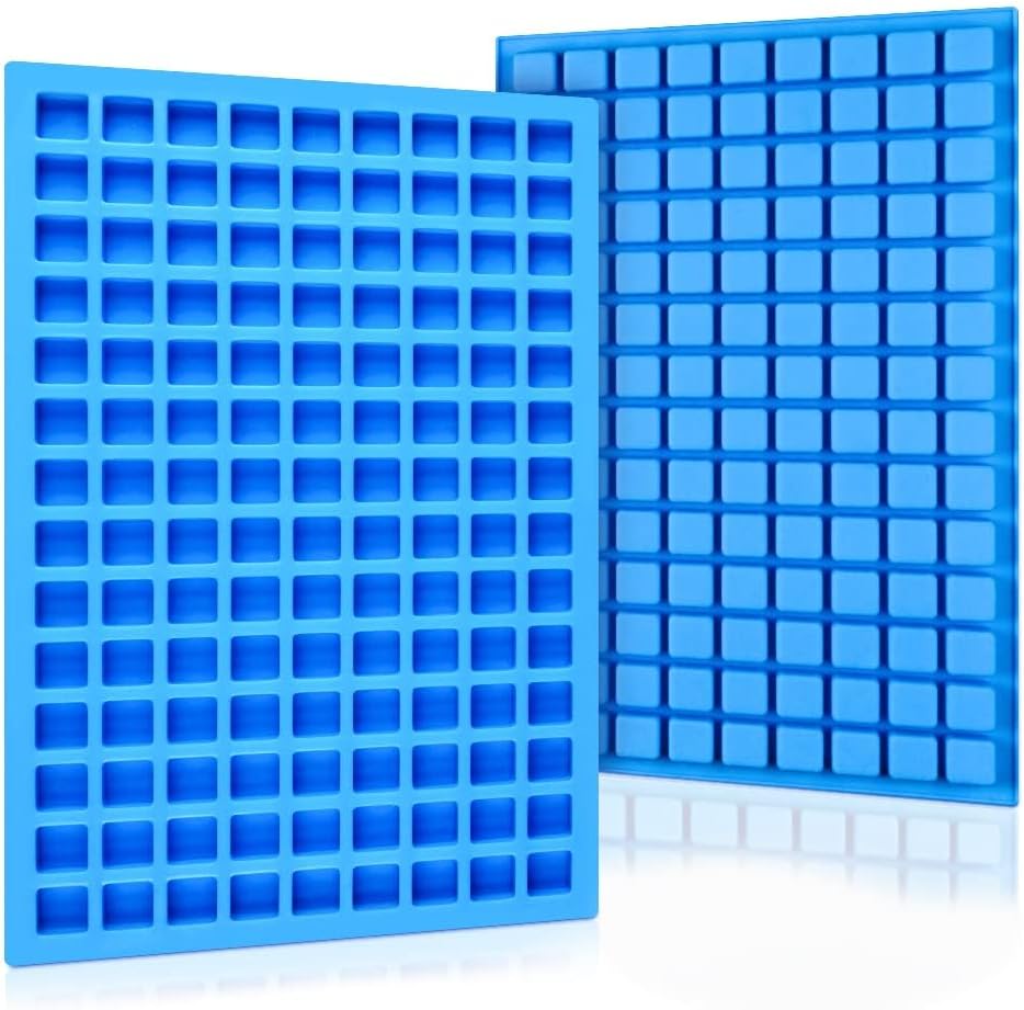 Square Silicone Candy Molds - Mini for Hard Candy, Chocolate, Gummy, Caramel, Ganache, Ice Cubes (2) V1259-DP01-A-4498