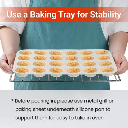 Silicone Mini Muffin Pan, 24 Cups Nonstick Cupcake Pan for Baking Muffin, Cupcake, Egg Bites, Fat Bomb, 1 V1259-DP01-A-4499